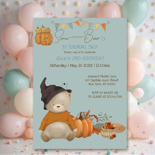 Schattige Baby Beer Halloween Verjaardag Kaart