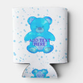 Schattige Baby Beer in blauw aangepaste tekst Koel Blikjeskoeler (Achterkant)