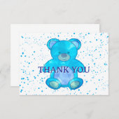 Schattige Baby Beer in blauw Custom Bedankt (Voorkant / Achterkant)