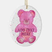 Schattige Baby Beer in roze aangepaste tekst Keramisch Ornament (Rechts)