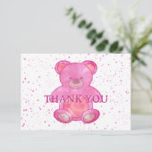 Schattige Baby Beer in roze Custom Bedankt (Staand voorkant)