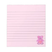 Schattige Baby Beer in roze Custom Notitieblok (Voorkant)