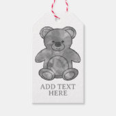 Schattige Baby Beer in zwart-wit aangepaste tekst Cadeaulabel (Voorkant)