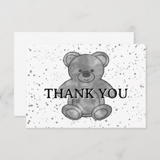 Schattige Baby Beer in zwart-wit Custom Bedankt (Voorkant / Achterkant)