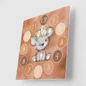 Schattige Baby Beer Kinder wandklok (Hoek)