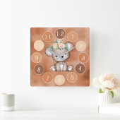 Schattige Baby Beer Kinder wandklok (Huis)