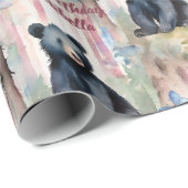 Schattige Baby Beer Meisje Gepersonaliseerde Verja Cadeaupapier (Rol Hoek)