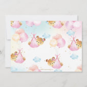 Schattige Baby Beer Meisje Virtueel Baby shower pe Kaart (Achterkant)