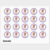 Schattige Baby Beer met dierentuin Vrolijk kerstfe Ronde Sticker (Vel)