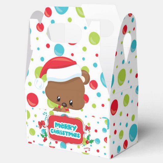 Schattige baby beer met kerstmuts Vrolijk kerstfee Bedankdoosjes (Geopend)