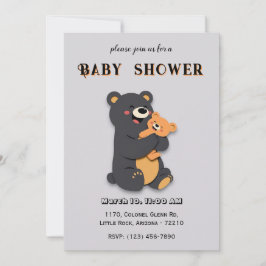 Schattige Baby Beer met Mom Beer Douche Kaart