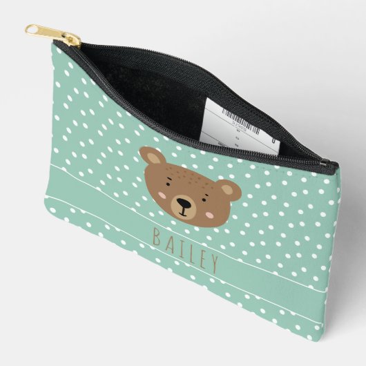 Schattige baby beer modern blauw etui (Open)