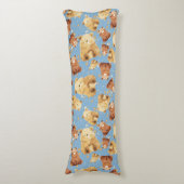 Schattige Baby Beer Patroon Blauw Lichaamskussen (Voorkant Verticaal)