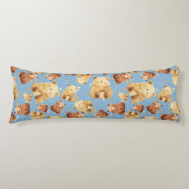 Schattige Baby Beer Patroon Blauw Lichaamskussen