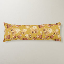 Schattige Baby Beer Patroon Geel Lichaamskussen