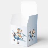 Schattige Baby Beer Pilot Blue Airplane Mooi Bedankdoosjes (Geopend)