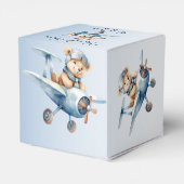 Schattige Baby Beer Pilot Blue Airplane Mooi Bedankdoosjes (Achterkant)