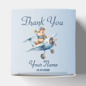 Schattige Baby Beer Pilot Blue Airplane Mooi Bedankdoosjes (Bovenkant)