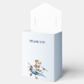 Schattige Baby Beer Pilot Blue Airplane Mooi Bedankdoosjes (Geopend)