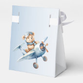 Schattige Baby Beer Pilot Blue Airplane Mooi Bedankdoosjes (Achterkant)