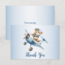 Schattige Baby Beer Pilot Blue Airplane Mooi