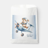 Schattige Baby Beer Pilot Blue Airplane Mooi Bedankzakje (Voorkant)