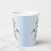 Schattige Baby Beer Pilot Blue Airplane Mooi Papieren Bekers (Rechts)