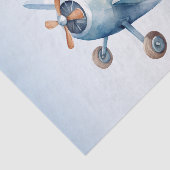 Schattige Baby Beer Pilot Blue Airplane Mooi Tissuepapier (Detail)