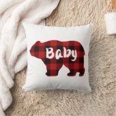 Schattige baby beer rood zwart plaid patroon kussen (Deken)