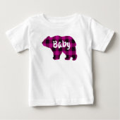 Schattige baby beer roze zwart plaid patroon (Voorkant)