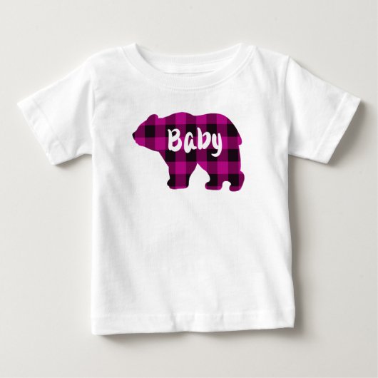 Schattige baby beer roze zwart plaid patroon (Voorkant)