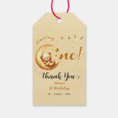 Schattige Baby Beer slaapt op de eerste verjaardag Cadeaulabel (Achterkant)