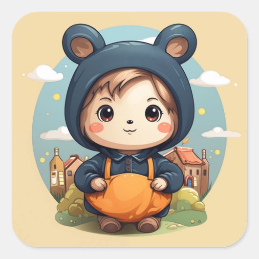 Schattige baby beer sticker (Voorkant)
