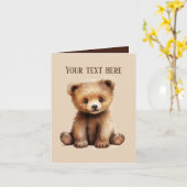 Schattige baby beer tekst toevoegen voor elk doel kaart (Gele Bloem)