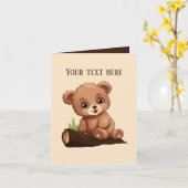 Schattige baby beer tekst toevoegen voor elk doel kaart (Gele Bloem)