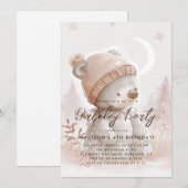 Schattige Baby Beer Verjaardagsfeest Kaart (Voorkant / Achterkant)