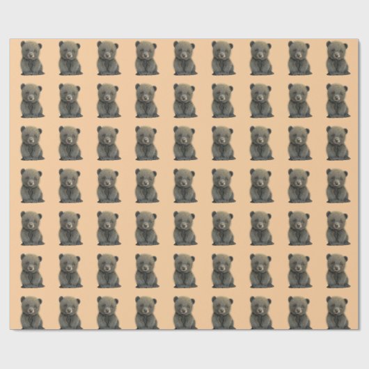 SCHATTIGE BABY BEER VERPAKKINGSPAPIER CADEAUPAPIER (Vlak)