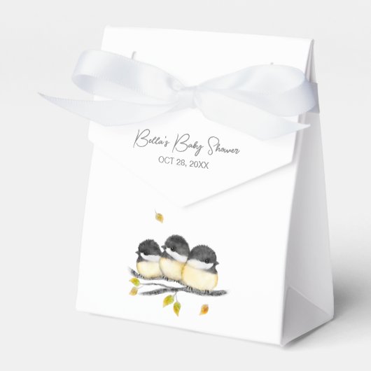 Schattige Baby Bird Chickadees Baby shower Bedankdoosjes (Voorkant Zijde)