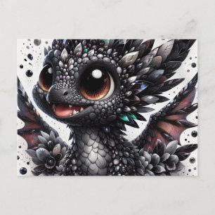 Schattige Baby Black Dragon Briefkaart
