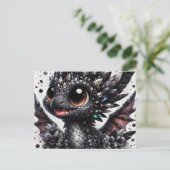Schattige Baby Black Dragon Briefkaart (Staand voorkant)