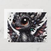 Schattige Baby Black Dragon Briefkaart (Voorkant / Achterkant)