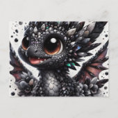Schattige Baby Black Dragon Briefkaart (Voorkant)
