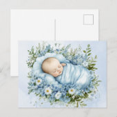 Schattige Baby Blauw briefkaart (Voorkant / Achterkant)