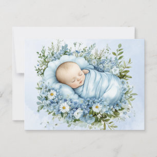 Schattige Baby Blauw briefkaart