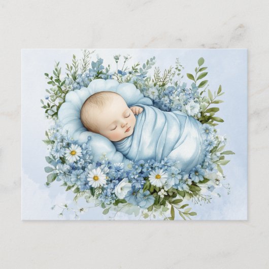 Schattige Baby Blauw briefkaart (Voorkant)