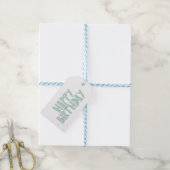 Schattige Baby Blauw Eenvoudig Gelukkig Verjaardag Cadeaulabel (Met Touw)