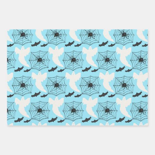 Schattige Baby Blauw Ghost Bat Wrapping Paper Set (Voorkant 3)