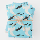 Schattige Baby Blauw Ghost Bat Wrapping Paper Set (In situ)