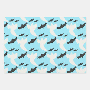 Schattige Baby Blauw Ghost Bat Wrapping Paper Set 