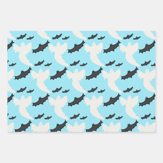 Schattige Baby Blauw Ghost Bat Wrapping Paper Set (Voorkant)